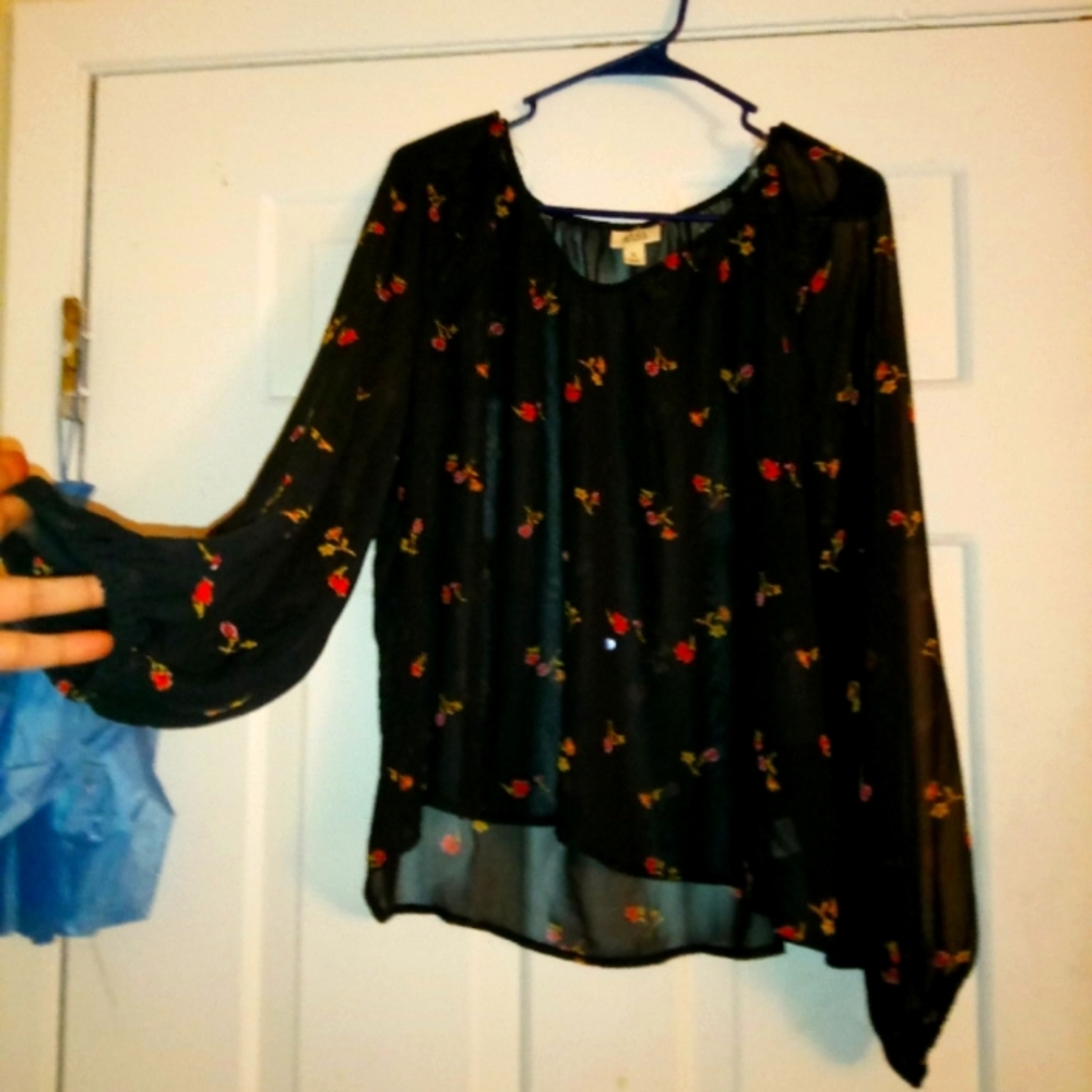 NWT a.n.a Size XL sheer blouse